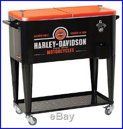 Harley-Davidson Forged in Iron Sturdy Rolling Cooler, Black & Orange HDL-10071