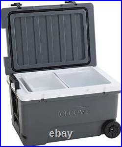 IceCove 60-Quart Solar Cooler Portable Insulated Ice Chest with Wheels and Ha