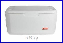 Ice Chest Cooler 120 Quart Large Travel Box For Camping Hiking Fishing White
