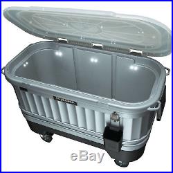 Ice Chest Cooler Drink Bar Heavy Duty Handles Lockable Caster Outdoor Party New