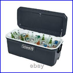 Ice Chest Cooler Hard Coleman 150-Quart Blue Camping Tailgate Seat Cup Holder