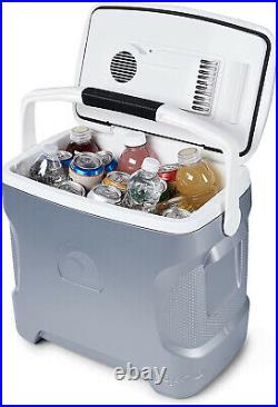 Ice Chest Cooler Iceless Thermoelectric 28 Quart Beverage Portable 12V Silver