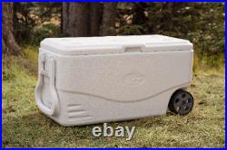 Ice Chest Cooler with Wheels Rolling 100 Quart Portable Heavy Duty Coleman White