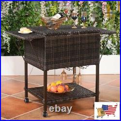 Ice Chests Coolers Outdoor Portable Rattan Cooler Cart Trolley Portable Cooler