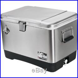 Ice Cooler Chest Portable Igloo Stainless Steel 54-Qt with Bottle Opener Outdoor