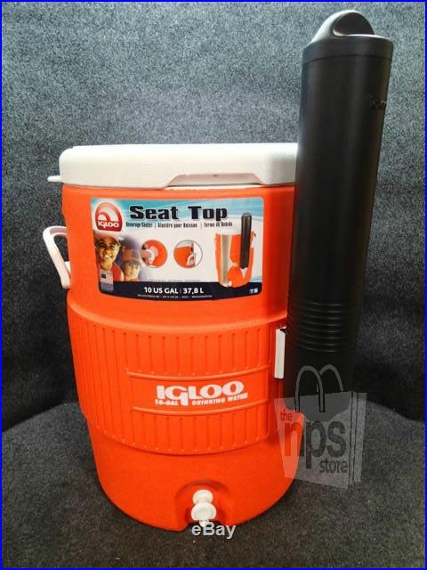 Igloo 00042021 10 Gallon Seat Top Beverage Cooler Dispenser Orange Pressure Lid