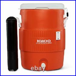 Igloo 10 Gallon Seat Top Water Cooler Beverage Jug with Spigot & Cup Dispenser