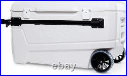 Igloo 110 Qt Glide Heavy-Duty Portable High Performance Hardsided Coolers, White