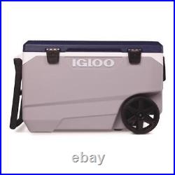 Igloo 34488 MaxCold Durable Reinforced Latitude Roller Cooler 90 qt. Blue/Gray