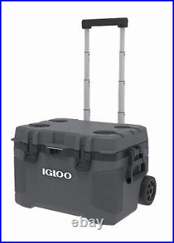 Igloo 34939 Trailmate Wheeled Roller Cooler, Heavy Duty, Carbonite/Obsidian