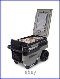 Igloo 70 Qt Premium Trailmate Wheeled Rolling Cooler, Olive Green