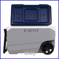 Igloo 90-Quart Maxcold 5 Day Wheeled Cooler Ice Chest 144 Can Capacity Beach NEW