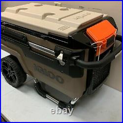 Igloo Brown Upto 4 Day Ice Retention Over Sized Wheels Trail Mate Cooler 70 QT