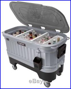 Igloo Illuminated Party Bar Rolling Lidd Up Patio Cooler Cool Riser Technology