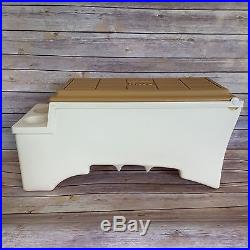 Igloo Kool Rest Car Console Cup Holder Cooler Ice Chest Tan Gold Vintage