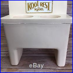 Igloo Kool Rest Car Console Cup Holder Cooler Ice Chest Tan Gold Vintage