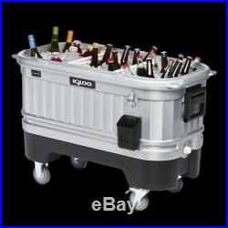 Igloo LED Light Up Portable PARTY COOLER BAR 125 Qt Ice Chest Beer Cart Whiskey