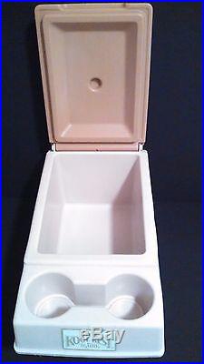 Igloo Little Kool Rest Car Console Cup Holder Cooler Ice Chest Brown Tan Vintage