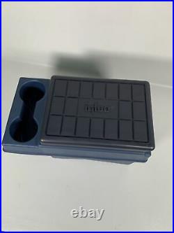 Igloo Little Kool Rest Car Seat Cup Can Console Cooler BlueGray Vintage