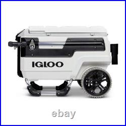 Igloo Marine 70 Quart, Wheeled Cooler, White and Black