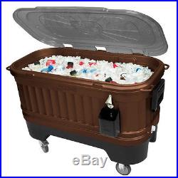 Igloo New Party Outdoor Patio Rolling Ice Chest Cooler Bar, 125 Quart, Bronze