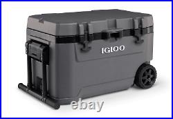 Igloo Overland 72 Quart Ice Chest Cooler with Wheels, Gray