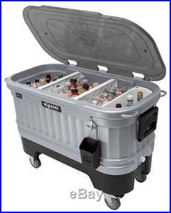 Igloo Rolling LiddUp Party Bar Illuminated Patio Cooler with Cool Riser Technology