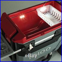 Igloo Trailmate Liddup Wheeled Lighted Cooler Silver/Red Heat/Silver/Black 70
