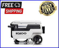 Igloo Trailmate Marine 70 Quart, Wheeled Cooler, White And Black