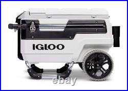 Igloo Trailmate Marine 70 Quart, Wheeled Cooler, White and Black