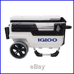 Igloo Trailmate Marine Wheeled Cooler, White/Black/White/Chrome, 70 quart