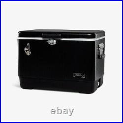 Igloo Ultratherm 54 Quart Modern Steel Legacy Cooler Chest with Handles, Black