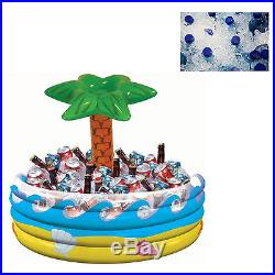 Inflatable Palm Tree Cooler Outdoor Pool Party Buffet Floating Ice Beverage Bar