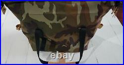 JON HART Camouflage Insulated Cooler Bag Coated Canvas + Leather Trim Original