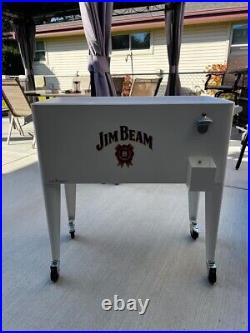 Jim Beam 80qt Rolling ice chest cooler. Patio/Party