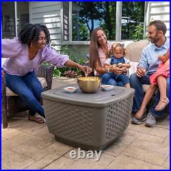 Just Chillin Plastic Outdoor Patio Cooler Table and Brown Ice Bin