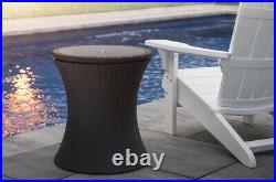 KETER Pacific Cool Bar Outdoor Patio Furniture and Hot Tub Side Table with 7.5 G