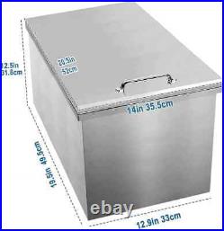 Karpevta 20 x 14 Outdoor Drop-In Ice Chest 304 Stainless Steel withDrain Kit