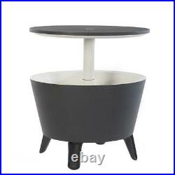 Keter Accent Table Cooler Cool Bar Gray Resin Outdoor Drink Storage Pool Side