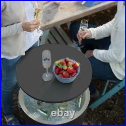 Keter Accent Table Cooler Cool Bar Gray Resin Outdoor Drink Storage Pool Side