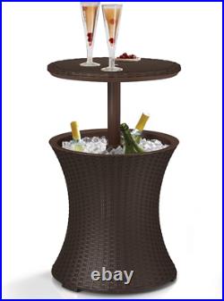 Keter Pacific Cool Bar Outdoor Patio Furniture And Hot Tub Side Table With 7.5 G