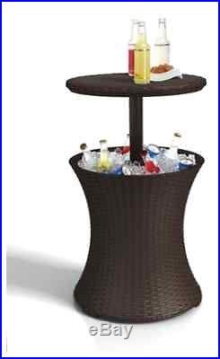 Keter Rattan Bar Patio Outdoor Cooler Ice Cold Party BBQ Tabl Beverage Pool Dec