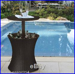 Keter Rattan Ice Cooler Bar Table Patio Deck Outdoor Furniture Party Pool Yard