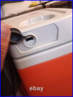 Kickstarter Coolest Cooler Orange Rolling Bluetooth Speaker, needs New Battery