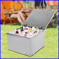 Kitchen Drop-in Ice Chest Cooler Juice Ice Bin Stainless Steel 20''x 20''x 13'