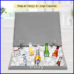 Kitchen Drop-in Ice Chest Cooler Juice Ice Bin Stainless Steel 20''x 20''x 13'