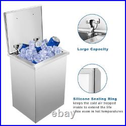 Kitchen Drop-in Ice Chest Cooler Juice Ice Bin Stainless Steel 4x12x20in
