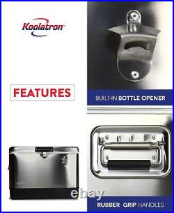 Koolatron 51L Travel Cooler for Car Stainless Steel Cooler with Bottle Opener