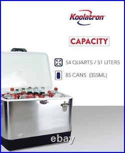 Koolatron 51L Travel Cooler for Car Stainless Steel Cooler with Bottle Opener