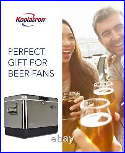 Koolatron 51L Travel Cooler for Car Stainless Steel Cooler with Bottle Opener